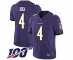 Baltimore Ravens #4 Sam Koch Purple Team Color Vapor Untouchable Limited Player 100th Season Football Jersey