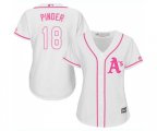 Women's Oakland Athletics #18 Chad Pinder Replica White Fashion Cool Base Baseball Jersey