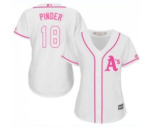 Women\'s Oakland Athletics #18 Chad Pinder Replica White Fashion Cool Base Baseball Jersey