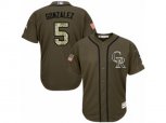 Colorado Rockies #5 Carlos Gonzalez Replica Green Salute to Service MLB Jersey