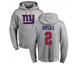 New York Giants #2 Aldrick Rosas Ash Name & Number Logo Pullover Hoodie