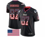 New England Patriots #87 Rob Gronkowski Limited Black Rush USA Flag Football Jersey