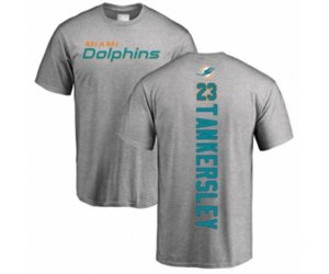 Miami Dolphins #23 Cordrea Tankersley Ash Backer T-Shirt