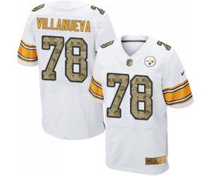 Pittsburgh Steelers #78 Alejandro Villanueva Elite White Camo Football Jersey