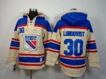 New York Rangers #30 Henrik Lundqvist Cream Sawyer Hooded Sweatshirt Stitched jerseys