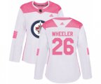 Women Winnipeg Jets #26 Blake Wheeler Authentic White Pink Fashion NHL Jersey