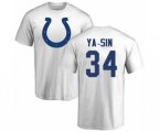 Indianapolis Colts #34 Rock Ya-Sin White Name & Number Logo T-Shirt