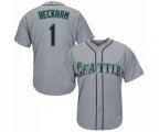 Seattle Mariners #1 Tim Beckham Replica Grey Road Cool Base Baseball Jersey