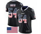 Dallas Cowboys #54 Jaylon Smith Limited Black Rush USA Flag Football Jersey