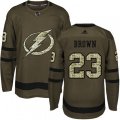 Tampa Bay Lightning #23 J.T. Brown Authentic Green Salute to Service NHL Jersey