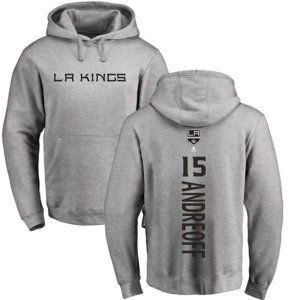 Los Angeles Kings #15 Andy Andreoff Ash Backer Pullover Hoodie