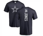 Dallas Cowboys #31 Byron Jones Navy Blue Backer T-Shirt