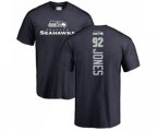 Seattle Seahawks #92 Nazair Jones Navy Blue Backer T-Shirt