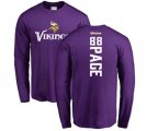 Minnesota Vikings #88 Alan Page Purple Backer Long Sleeve T-Shirt