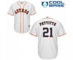 Houston Astros #21 Andy Pettitte Replica White Home Cool Base Baseball Jersey