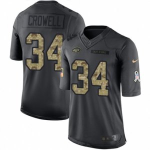 New York Jets #34 Isaiah Crowell Limited Black 2016 Salute to Service NFL Jersey