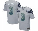 Seattle Seahawks #3 Russell Wilson Elite Grey Alternate Drift Fashion Football Jersey