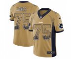 Los Angeles Rams #75 Deacon Jones Limited Gold Rush Drift Fashion Football Jersey