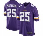 Minnesota Vikings #25 Alexander Mattison Game Purple Team Color Football Jersey