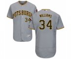 Pittsburgh Pirates Trevor Williams Grey Road Flex Base Authentic Collection Baseball Player Jersey
