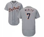 Detroit Tigers #7 Jordy Mercer Grey Road Flex Base Authentic Collection Baseball Jersey