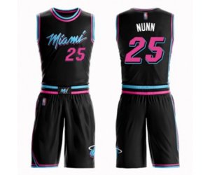 Miami Heat #25 Kendrick Nunn Authentic Black Basketball Suit Jersey - City Edition