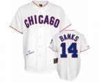 Chicago Cubs #14 Ernie Banks Authentic White 1968 Throwback Baseball Jersey