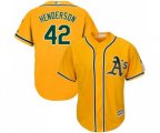 Oakland Athletics #42 Dave Henderson Replica Gold Alternate 2 Cool Base Baseball Jersey