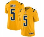 Los Angeles Chargers #5 Tyrod Taylor Limited Gold Inverted Legend Football Jersey