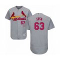 St. Louis Cardinals #63 Edmundo Sosa Grey Road Flex Base Authentic Collection Baseball Player Jersey