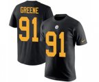 Pittsburgh Steelers #91 Kevin Greene Black Rush Pride Name & Number T-Shirt