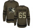 Adidas San Jose Sharks #65 Erik Karlsson Authentic Green Salute to Service NHL Jersey