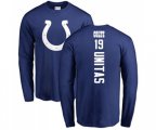 Indianapolis Colts #19 Johnny Unitas Royal Blue Backer Long Sleeve T-Shirt