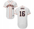 Houston Astros #16 Aledmys Diaz White Home Flex Base Authentic Collection Baseball Jersey