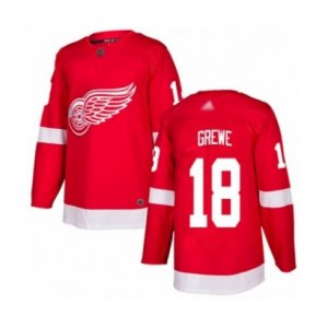 Detroit Red Wings #18 Albin Grewe Authentic Red Home Hockey Jersey