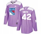 Adidas New York Rangers #42 Brendan Smith Authentic Purple Fights Cancer Practice NHL Jersey