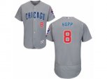 Chicago Cubs #8 Ian Happ Grey Road Flexbase Authentic Collection MLB Jersey
