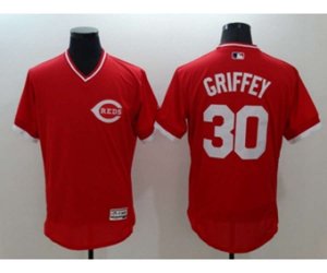 Cincinnati Reds #30 Ken Griffey Jr Majestic red Flexbase Authentic Cooperstown Player Jersey