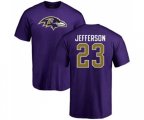 Baltimore Ravens #23 Tony Jefferson Purple Name & Number Logo T-Shirt