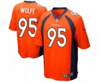 Denver Broncos #95 Derek Wolfe Game Orange Team Color Football Jersey