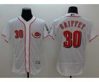 Cincinnati Reds #30 Ken Griffey Jr Majestic white Flexbase Authentic Collection Player Jersey(buttons)
