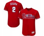 Philadelphia Phillies #2 Jean Segura Red Alternate Flex Base Authentic Collection Baseball Jersey