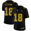 Minnesota Vikings #18 Justin Jefferson Nike Leopard Print Fashion Vapor Limited NFL Jersey Black