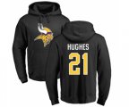 Minnesota Vikings #21 Mike Hughes Black Name & Number Logo Pullover Hoodie