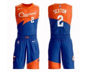 Cleveland Cavaliers #2 Collin Sexton Authentic Blue Basketball Suit Jersey - City Edition