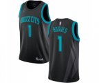Charlotte Hornets #1 Muggsy Bogues Authentic Black Basketball Jersey - 2018-19 City Edition