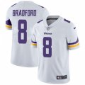 Minnesota Vikings #8 Sam Bradford White Vapor Untouchable Limited Player NFL Jersey