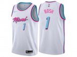 Miami Heat #1 Chris Bosh Authentic White NBA Jersey - City Edition