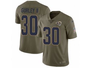 Los Angeles Rams #30 Todd Gurley Limited Olive 2017 Salute to Service NFL Jersey