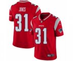 New England Patriots #31 Jonathan Jones Limited Red Inverted Legend Football Jersey